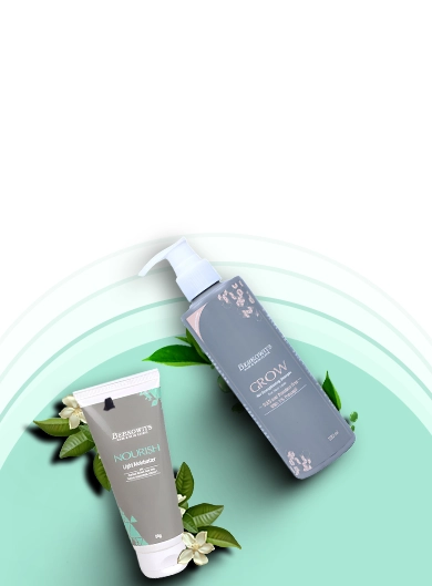 Woman’s smooth, hair-free legs on a light green background after laser hair reduction.