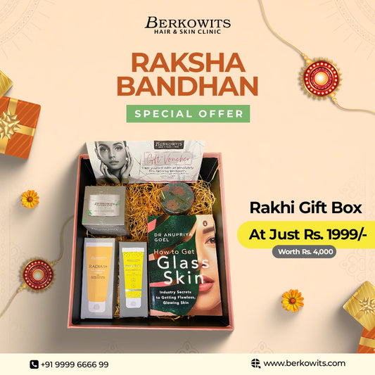 Premium Rakhi Gift Box with Free Facial Gift Voucher, Radiate Facewash, Hydration Cream, Sunscreen & Hair Mask - Worth Rs. 4000, Now at Rs. 1999 | Perfect Rakhi Gift for Loved Ones