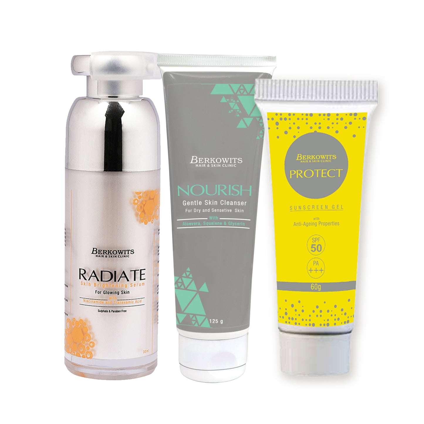 Winter Glowing Skincare Regime with Sunscreen and Cleanser (215g)