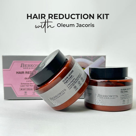 Berkowits Hair Reduction Kit with Oleum Jacoris | 2 Step Regimen to enhance the effectiveness of Laser hair reduction treatment | Day and Night