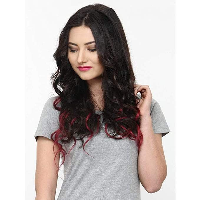 7 Piece Clip-On Ombre Burgundy Hair Extensions