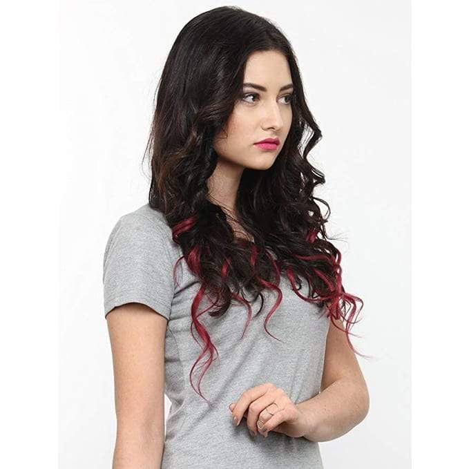 7 Piece Clip-On Ombre Burgundy Hair Extensions