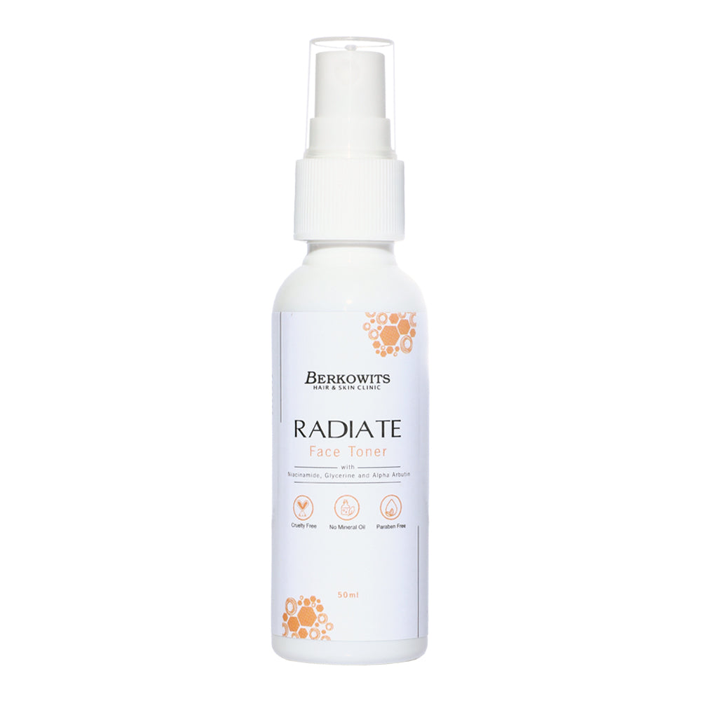 Berkowits Radiate Face Toner with Niacinamide, Glycerine and Alpha Arbutine For Men & Women | 50ml