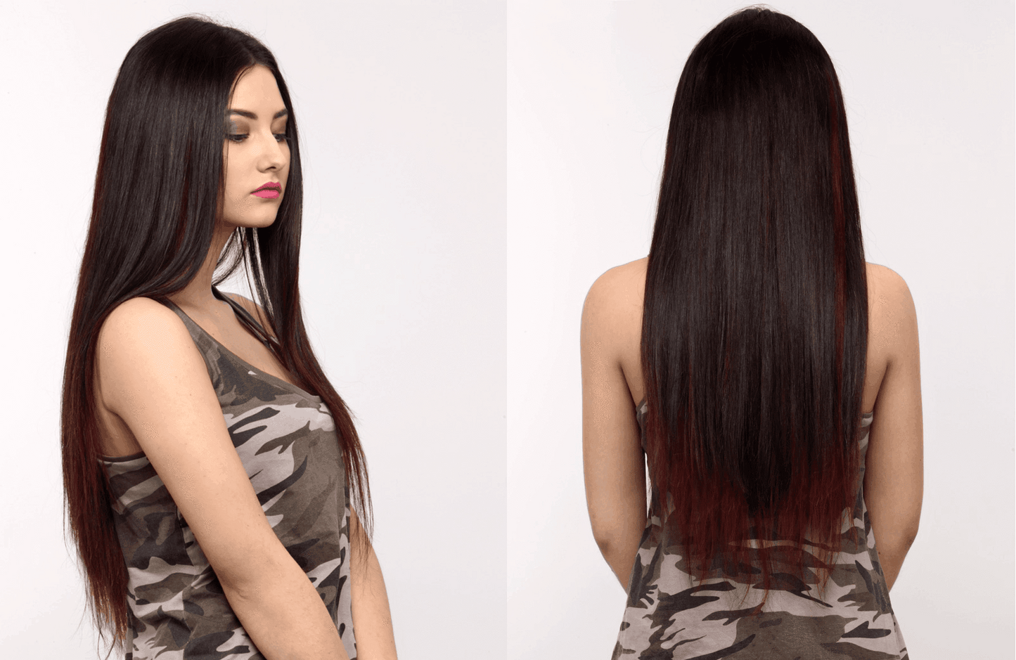 7 Piece Clip-On Wine Hair Extensions