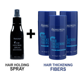 Berkowits Hair Fibers & Holding Spray Pack