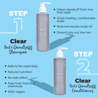 Berkowits Clear Shampoo for oily scalp and Anti Dandruff Get free Clear Conditioner (440ml)