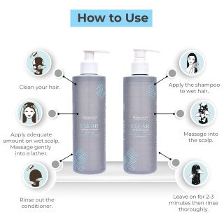 Berkowits Clear Shampoo for oily scalp and Anti Dandruff Get free Clear Conditioner (440ml)