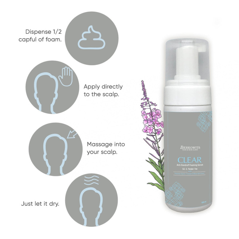 Clear Anti Dandruff Foaming Serum, Pack of 2 - Berkowits