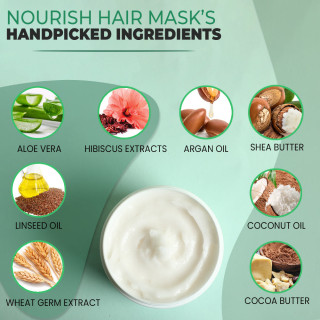 Nourish Hair Mask with Argan Oil, linseed Oil, & Shea Butter for Men and Women - 100g