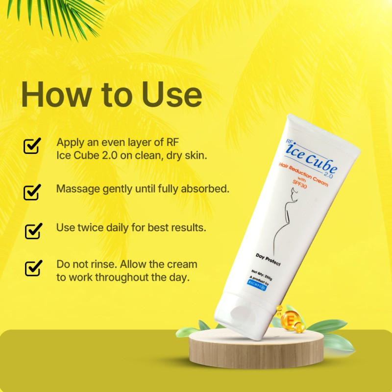 RF Ice Cube 2.0 Hair Reduction Cream – SPF 30 Protection & Care